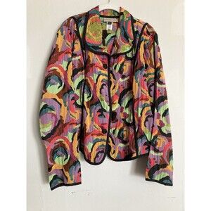 Vintage Canvasbacks Short Structured Jacket LARGE Multicolor Retro